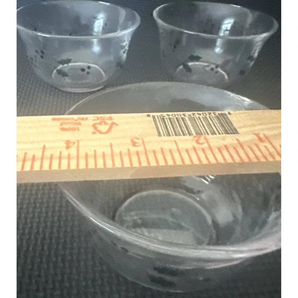 Pfaltzgraff Winterberry Glass Dessert Cups Bowls Set of 4 Christmas